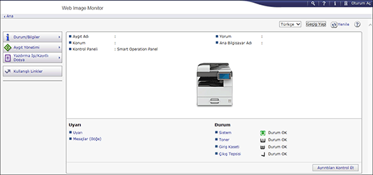Ağ tarayıcısı ekranı resmi