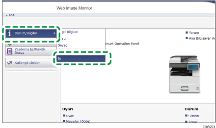 Ağ tarayıcısı ekranı resmi