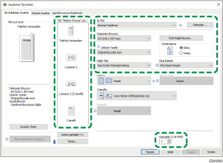 Sürücü ekranı gösterimi
