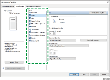 Sürücü ekranı gösterimi