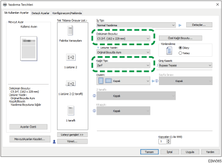 Sürücü ekranı gösterimi