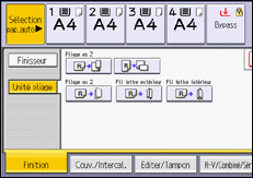 Illustration de l'écran du panneau de commande