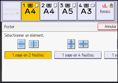 Illustration de l'écran du panneau de commande