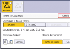 Illustrazione della schermata sul pannello di controllo