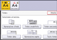 Illustrazione della schermata sul pannello di controllo