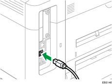 Illustration of connecting the USB interface cable