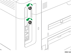 Rear side of the machine illustration