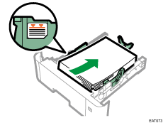 Paper feed tray illustration
