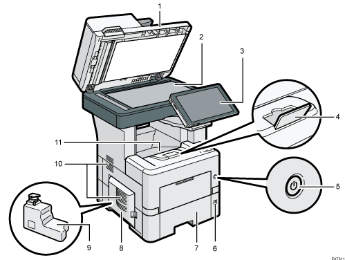 Main unit illustration numbered callout illustration