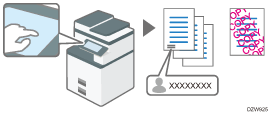 Illustration of specifying the function to avoid leaving documents or unauthenticated copies