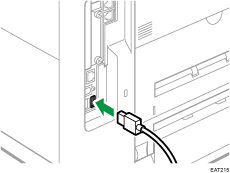 Illustration of connecting the USB interface cable