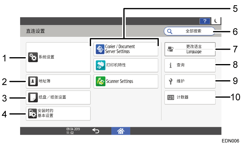 图示：操作面板界面