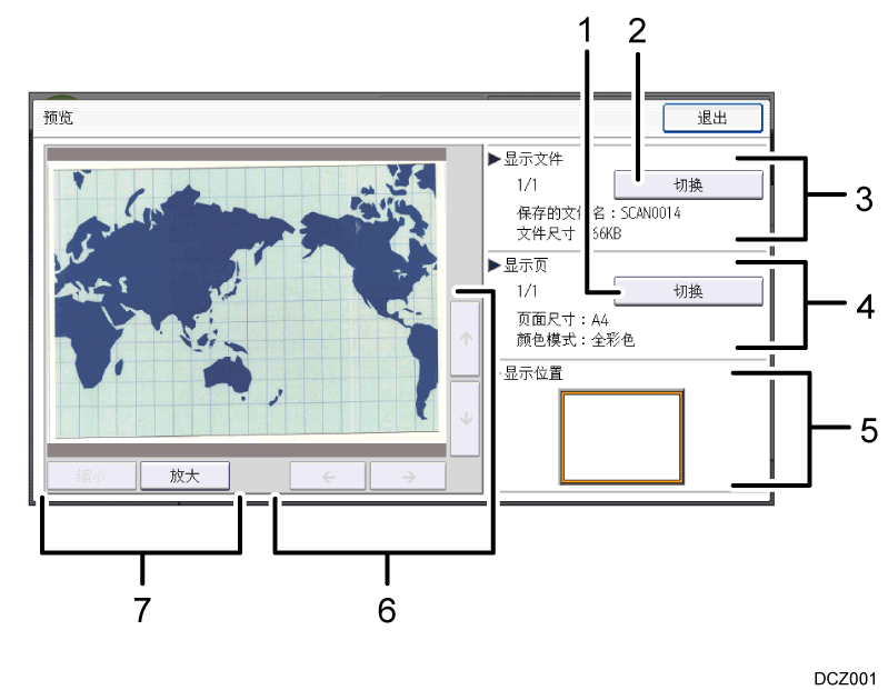 已编号的操作面板画面插图