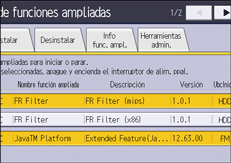 Illustrazione della schermata sul pannello di controllo