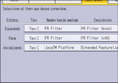 Illustrazione della schermata sul pannello di controllo