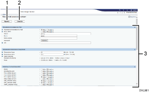 Illustrazione numerata della schermata del browser Web con didascalie numerate