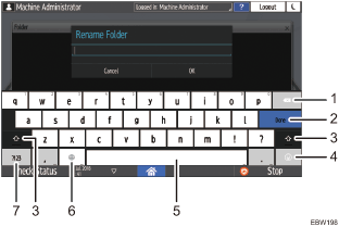 已编号的操作面板画面插图
