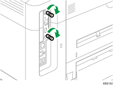 Ilustração da parte traseira do equipamento