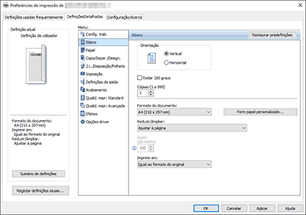 Ilustração da tela do driver