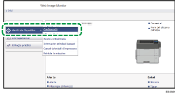 Il·lustració de la pantalla del navegador web