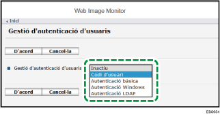 Il·lustració de la pantalla del navegador web