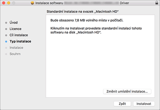 Ilustrace obrazovky ovladače