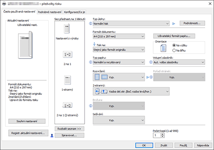 Ilustrace obrazovky ovladače