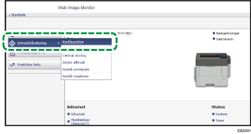 Illustration af skærmbillede i webbrowser