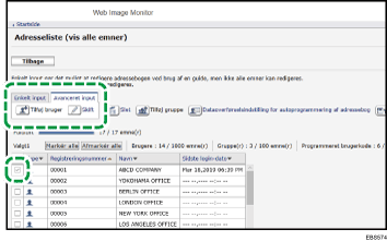 Illustration af skærmbillede i webbrowser