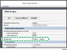 Illustration af skærmbillede i webbrowser