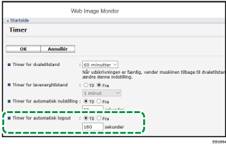 Illustration af skærmbillede i webbrowser