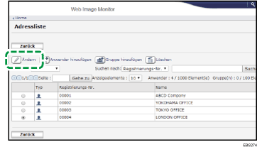 Webbrowser-Bildschirmdarstellung