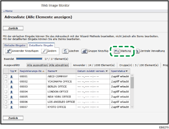 Webbrowser-Bildschirmdarstellung