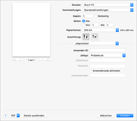 Abbildung Treiberbildschirm