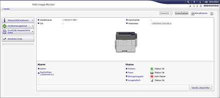 Webbrowser-Bildschirmdarstellung