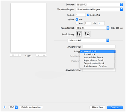 Abbildung Treiberbildschirm