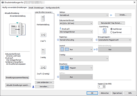 Abbildung Treiberbildschirm