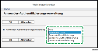 Webbrowser-Bildschirmdarstellung