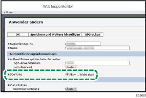 Webbrowser-Bildschirmdarstellung