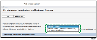 Webbrowser-Bildschirmdarstellung