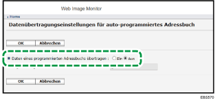 Webbrowser-Bildschirmdarstellung