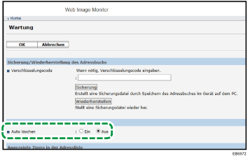 Webbrowser-Bildschirmdarstellung
