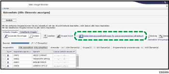 Webbrowser-Bildschirmdarstellung