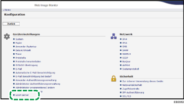 Webbrowser-Bildschirmdarstellung