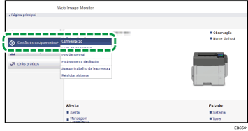 Ilustração do ecrã do web browser