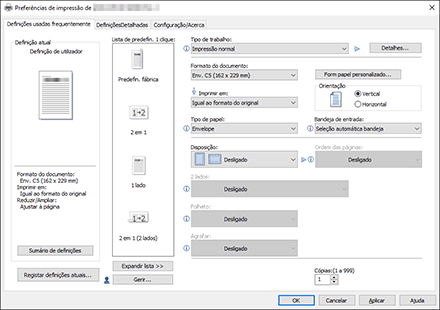 Ilustração do ecrã do driver