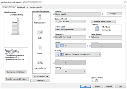 Bild på drivrutinens skärmbild