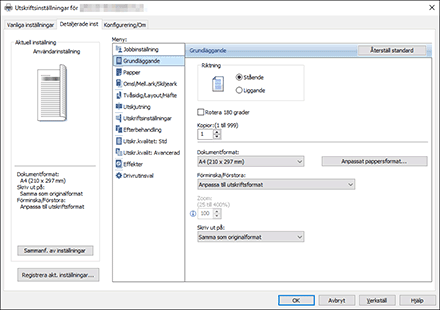 Bild på drivrutinens skärmbild