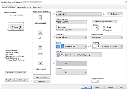 Bild på drivrutinens skärmbild