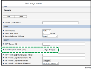 Ağ tarayıcısı ekranı resmi